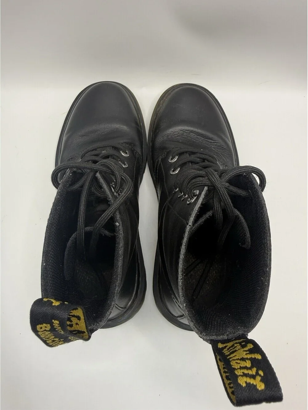 Dr Doc Martens Luana Air Wair Black Leather Combat Boots US Women’s Size 8